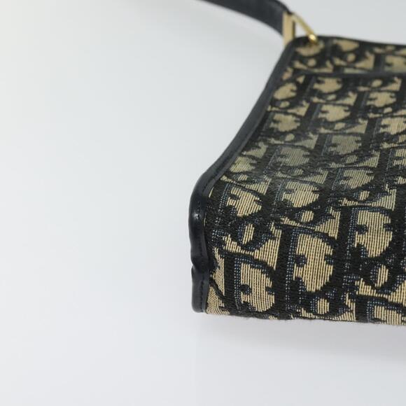 DIOR Trotter Canvas Shoulder Bag Navy Gold - Picture 9 of 16